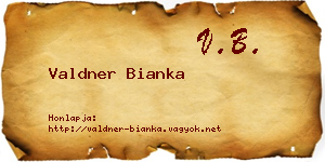 Valdner Bianka névjegykártya